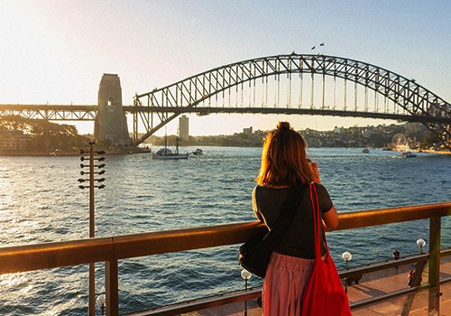 Travelers enjoying Australian attractions